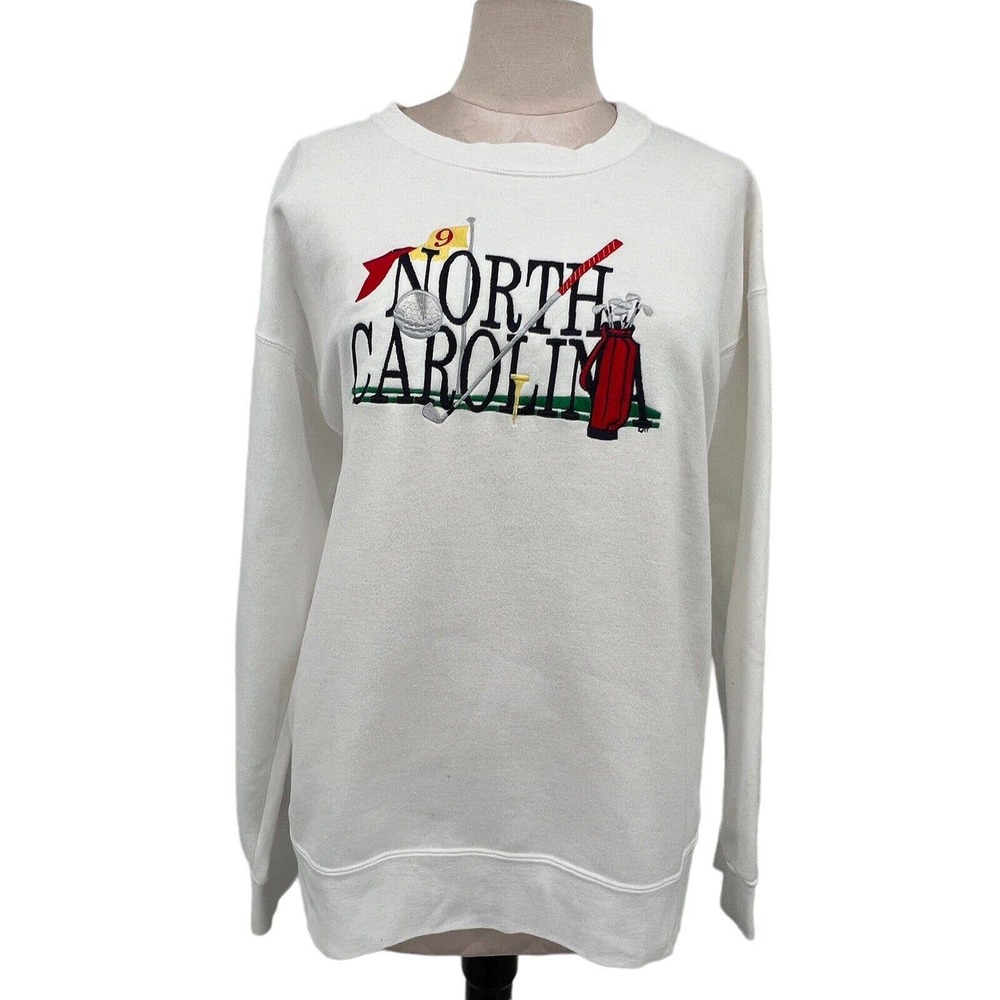 Vintage Top Threads Crewneck‎ North Carolina Golf Embroidered SweatShirt XL